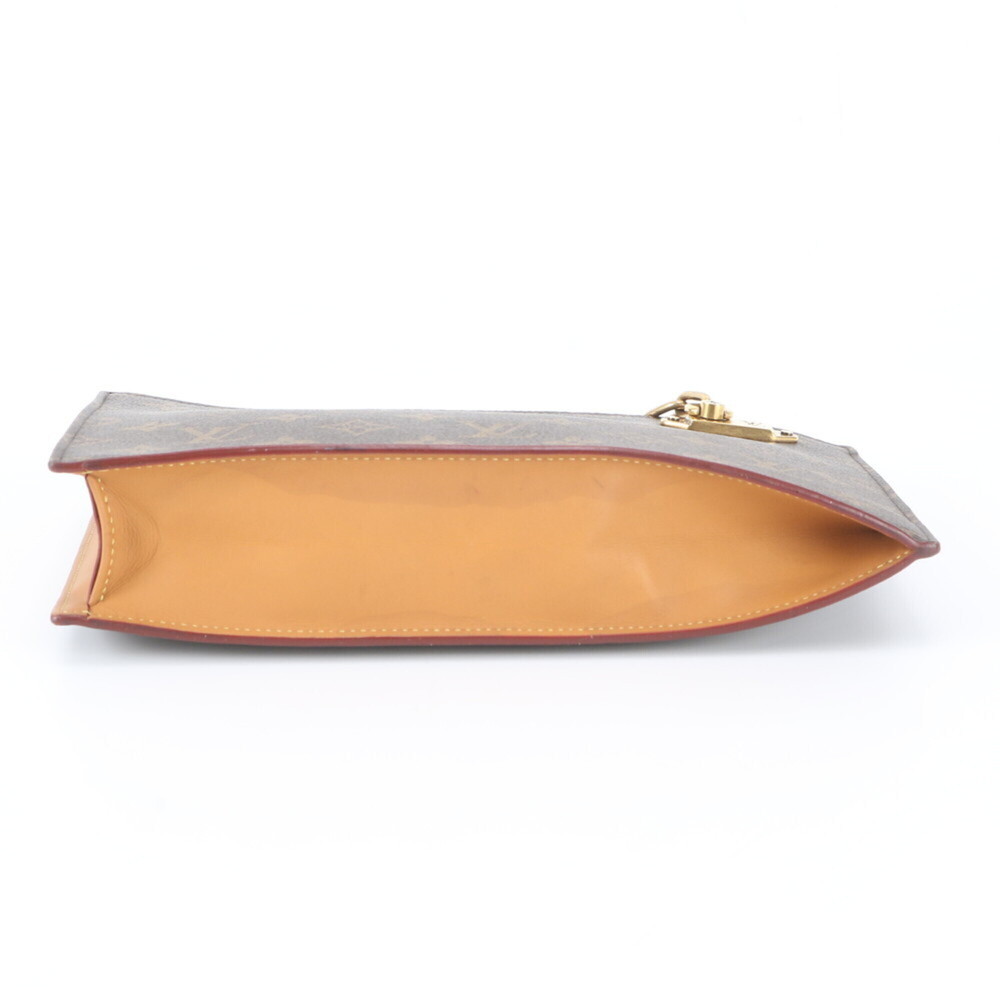 LOUIS VUITTON Authentic Brown Monogram Leather Pouch - Picture 6 of 9